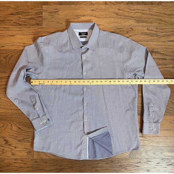 Original Penguin Men's Geometric Print Long Sleeve‎ Dress Shirt - Picture 4 of 11